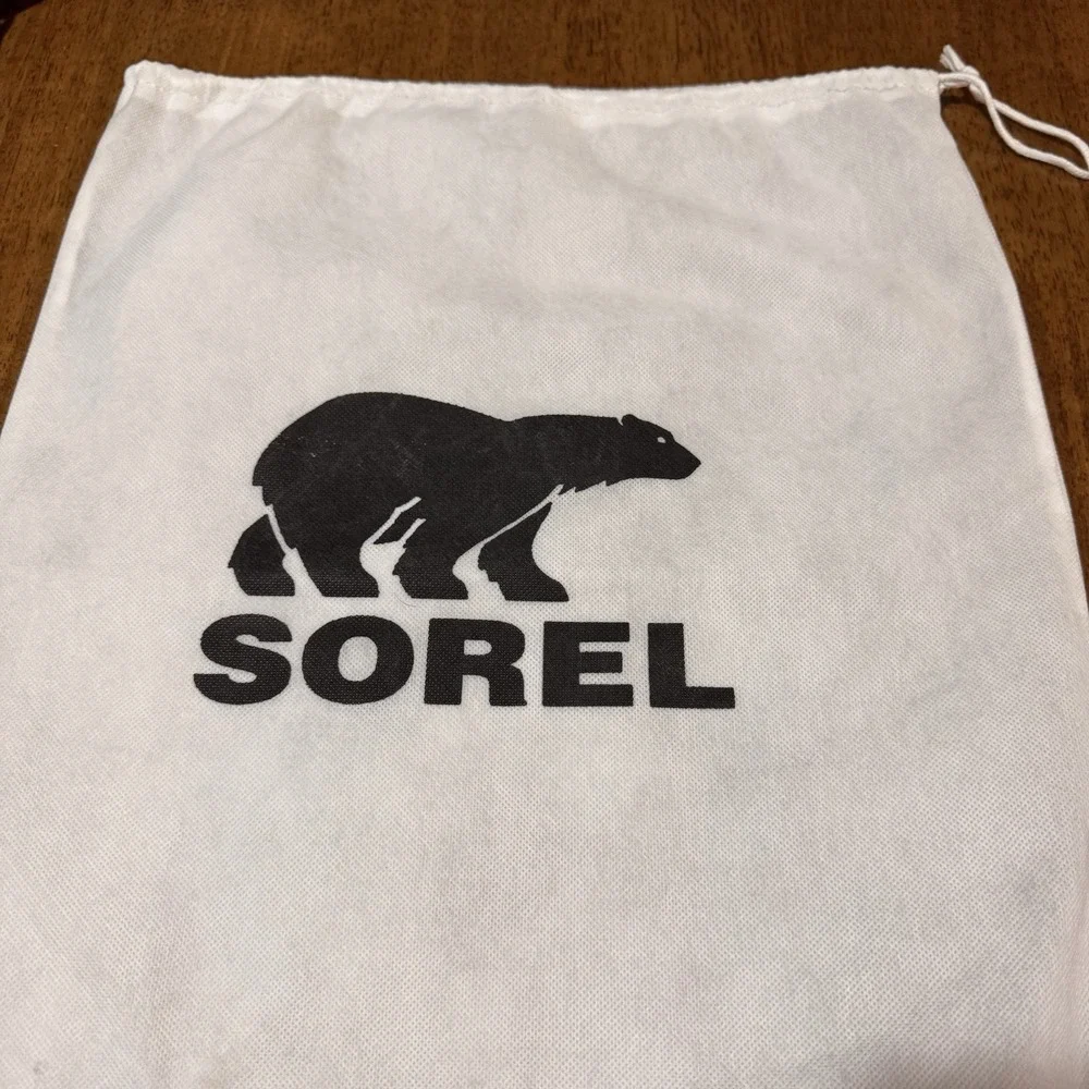 Sorel Shoe Dust Bag White Drawstring Storage Travel‎ Boot Bag 19x15